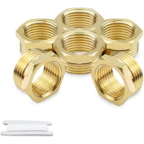 2 pièces 3/8 "femelle à 1/2" mâle BSP filetage en laiton douille hexagonale connecteur de réduction pour la Conversion de raccordement de tuyau (1/4)