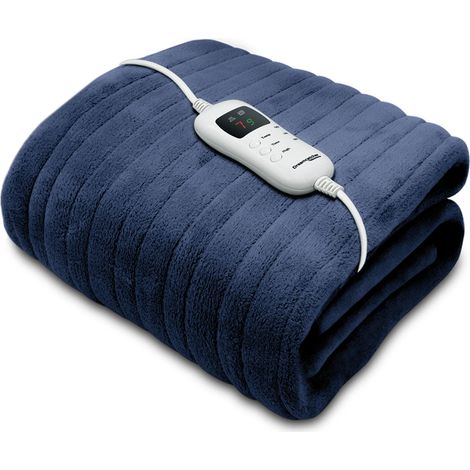 Dreamcatcher Electric Heated Throw Blanket 160x120cm Luxury Soft Fleece Blanket - Navy Blue (1/5)