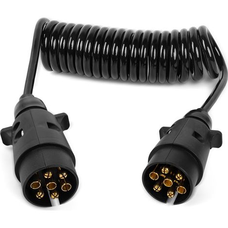 Câbles d'Extension 2.5 m pour Remorques 12 V avec Adaptateur Prise Remorque 7 vers 7 Broches pour Caravane Camion RV Tracteur Bateau (1/5)