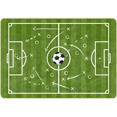 Maison Exclusive - Kinderteppich Grün 160x230 cm Fußballfeld Wasc