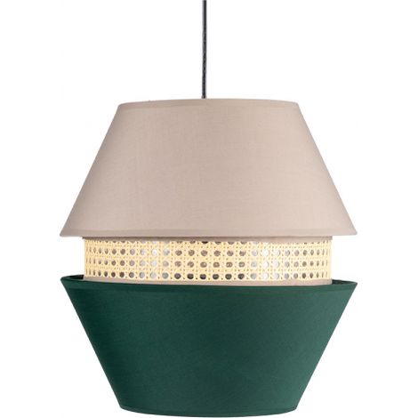 Pendentif 3 abat-jour trajano1xe27 vert/beige regx35x35 cm (1/2)