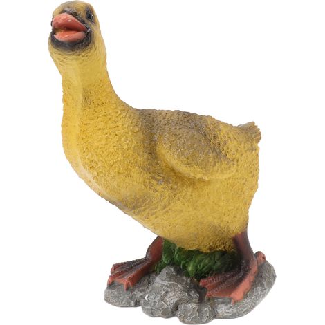 Figurine décorative en résine représentant un canard, gris, pour la maison ou le bureau. (1/5)