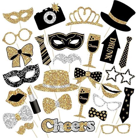 Set di 30 accessori decorativi per feste di compleanno, matrimoni, carnevali, Natale, Capodanno, Halloween e celebrazioni nuziali. (1/5)