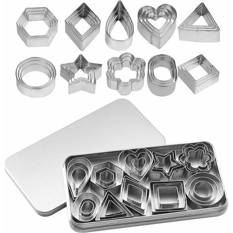30 pièces Mini Emporte-pièces Mini Forme Géométrique Biscuit Coupe-Biscuits en Acier Inoxydable pour la Cuisson de Bricolage,Versailles (1/5)