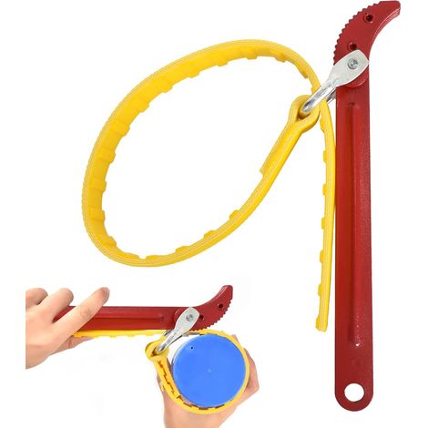 Clé pour Filtre à Huile Réglable,Clé à Bande de 8 Pouces,Clé à Sangle Multifonctions,Clé à Griffe pour Filtres à Eau et Adoucisseurs de Réparation de Voiture de Bidon Vidange Huile Moteur (12) (1/5)