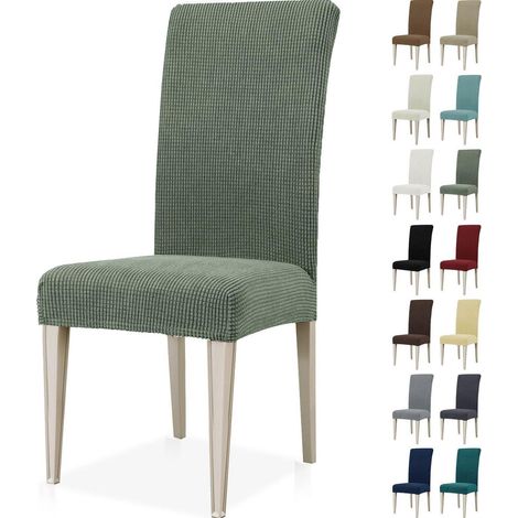 Stuhlhussen 4er Set, Stretch Hussen für Stühle, abnehmbar, waschbar, hellgrün (1/5)