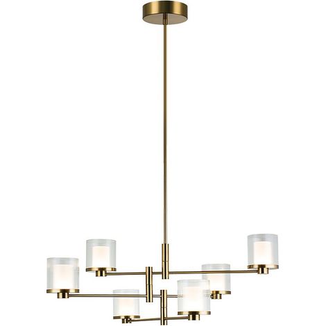 Suspension Luminaire LED 12W Variable Doré Mat ZAMBELIS - Blanc chaud - 3000K (1/2)