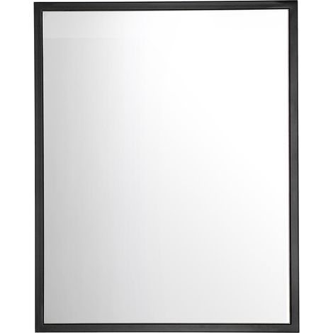 Schwarzer matter Badezimmerspiegel rechteckig 75x60 cm Design