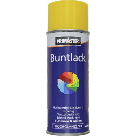 Primaster Lackspray 400ml Rapsgelb Hochglänzend Wetterbeständig Sprühlack (1/2)