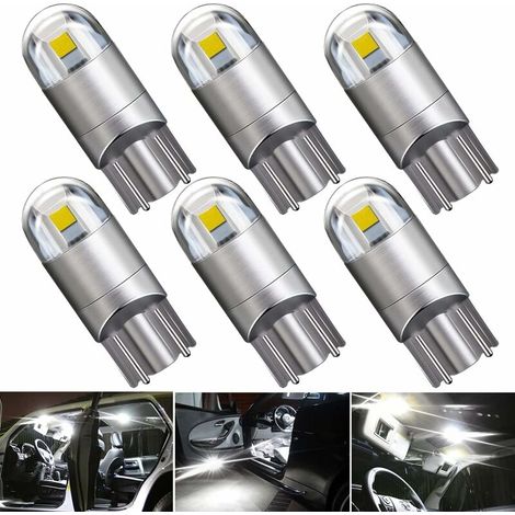 White LED Lamp 194 921 T10 W5W, LED Bulbs 3030 Chipset 2SMD 2W 12V, LED Interior Lighting Replacement Lamps for Vehicle Interior, Exterior, Dashboard, License Plate Light, etc. (1/5)