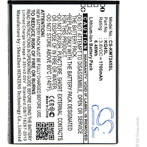NX - Batterie téléphone, smartphone, GSM pour Kazam 3.8V 1700mAh - KQ45LKQ45L-BABBA0030 (1/4)