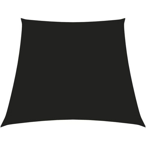 Toile de parasol, tissu Oxford, forme trapézoïdale, 2/4 mètre x 3 mètres, noire. (1/2)