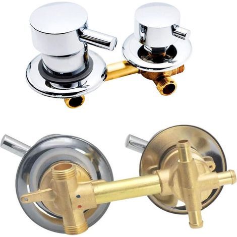 2/3/4/5 Voies Mitigeur Robinets de douche, Laiton Robinets de bain Entraxe 9cm/10cm/12,5cm/14,5cm, Mitigeur Salle Bain pour Cabine Ou Hammam (10cm,Intubation 3 Sortie) (1/4)