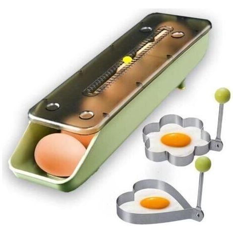 Boîte à œufs pour réfrigérateur, boîte de rangement automatique pour œufs avec 2 anneaux d'œufs,boîte de rangement pour œufs, bac à œufs pour la maison (1/4)
