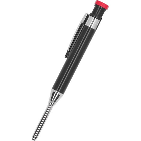 LYCXAMES Robuster mechanischer Zimmermannsbleistift mit Anspitzer mit langer Spitze und tiefem Loch für Holzbearbeitung und Bau, Schwarz (1/5)