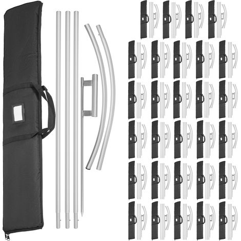 VEVOR Kit Mat de Drapeau, 30 Kits x 6pcs 4,3m Mat de Drapeau Plume, Installation Facile Kit de Poteau et Piquet pour Drapeau, Sac Portable Hampe Oriflamme Publicitaire Ceremonie deOuverture Exposition