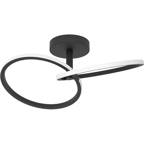 Plafoniera Moderna Congiunti Acciaio Nero Plastiche Bianche Led 12W 1500Lm Ip20