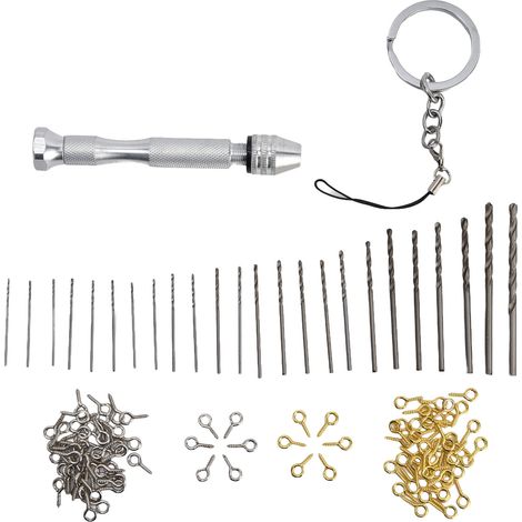 126Pcs Set clés de perçage manuel tournevis maison pour porte-clés pendentif bricolage assemblage (1/5)