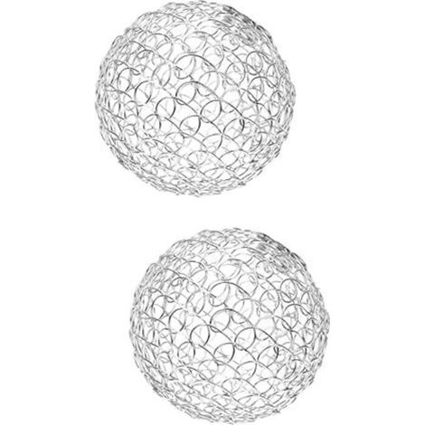 CSPARKV 10x10cm 2 Pièces Abat-jour En Fer Forgé Abat-jour De Table De Chevet Abat-jour Lustre Abat-jour Boule Couvercle De Lampe Globe De Fer Accessoires De Lampe De Bureau Applique Sphérique (1/4)