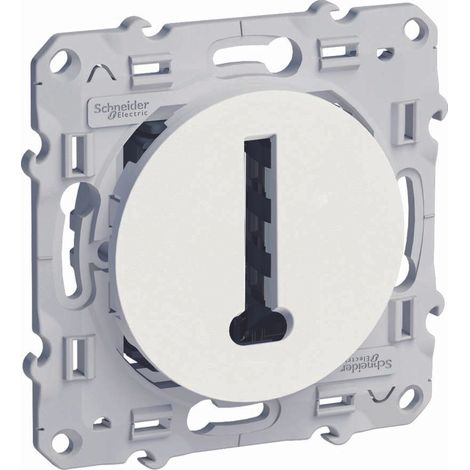 Prise téléphone en T 8 contacts à vis - blanc - Odace - Schneider