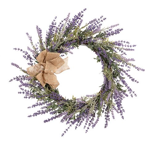 (Hinweis: Verpackungsmaße: 40 × 40 × 7 cm) Lavendelkranz (Größe: 50 cm) Basis: Holzring, Blätter: Lavendelvioletter Schaumstoff (1/2)
