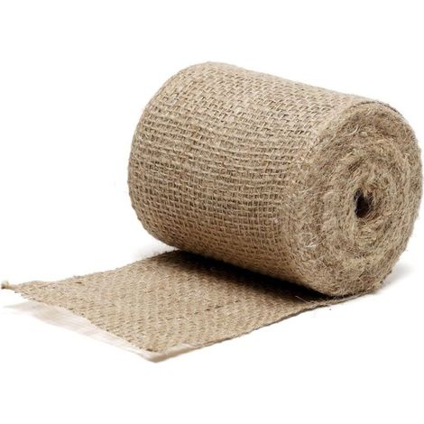 Bande de Jute teinte naturelle, rouleau 12 cm x 5 m, pour jardinage, emballage ou bricolage, naturel (1/5)