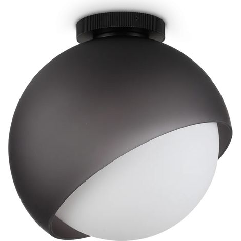 Ideal Lux Plafoniera Bloom 1 luce E27 nero vetro alluminio (1/2)