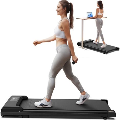 Laufband klappbar 109 x 49 x 10,5 cm, 1 bis 6 km/h, 12 Programme, belastbar bis 100 kg, geeignet für Haus/Wohnung (1/5)