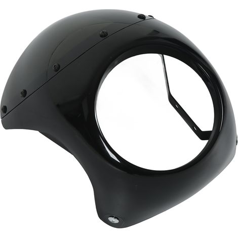 Pare-brise de protection universel pour phare de moto rond de 7 pouces, compatible avec la plupart des motos, noir brillant (1/5)