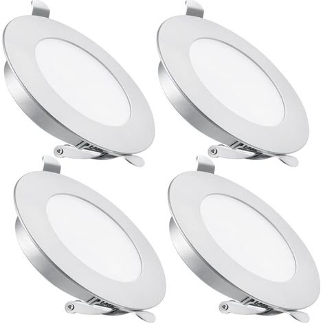 Spot LED encastré, 4 unités, 3W, 12V, 6400K, 65 mm, pour l'éclairage d'accentuation des plafonds, jardins, façades ou espaces extérieurs.-AquaForge (1/5)