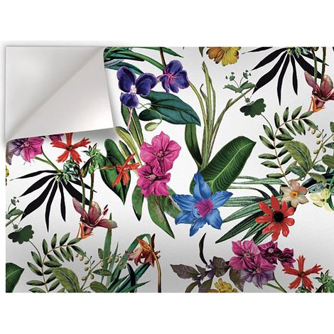 FIORI DIPINTI - Pellicola stampata adesiva in PVC finitura opaca - Misura: 100x300 cm (1/2)