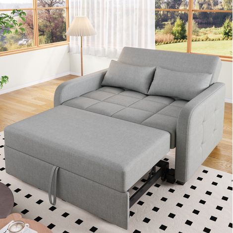 Sofá cama reclinable con dos cojines gris envejecido OKMYHOME (1/5)