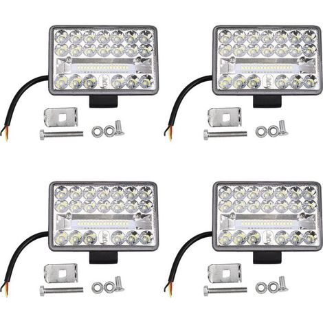 4 pezzi Faro da lavoro a LED per auto 4x4 da 4 pollici 108W 36 LED Barra spot quadrata 12V 24V Fuoristrada per camion Fuoristrada ATV