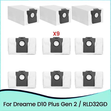 9PCS de remplacement Dust Bags pour D10 Plus Gen 2/RLD32GD Robot Aspirateur Sac à poussière (1/5)