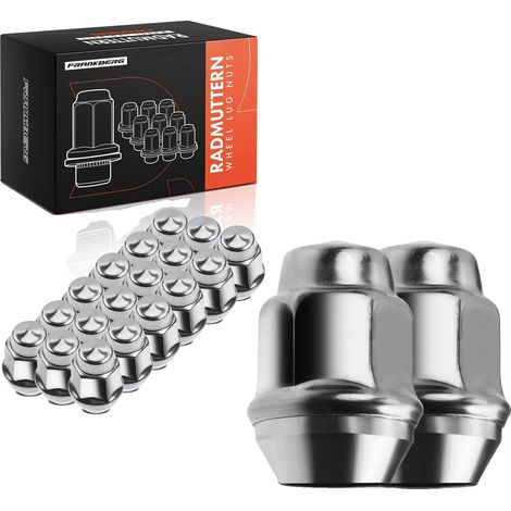 Tuerca de rueda, 24 mm de grosor, 34 mm de largo, rosca de 1/2-20, llave de 19 mm, cantidad: 20 (1/5)