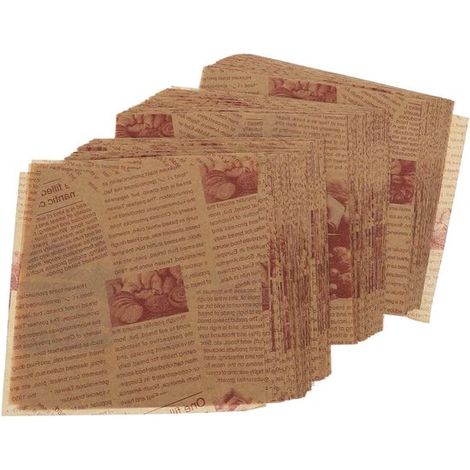 Fogli di carta da forno, carta pergamena, per cottura e confezionamento, resistenti all'acqua e all'olio, 18 x 18 cm, marrone (1/5)