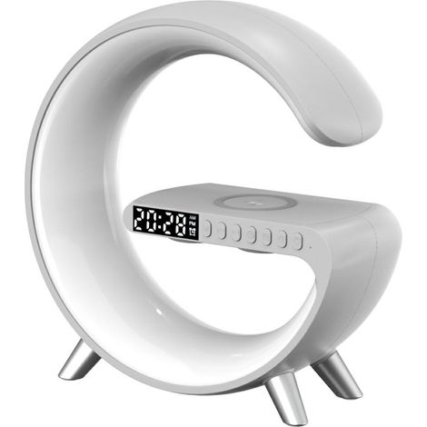Lampada multifunzionale G MajesticLine con sveglia e altoparlante Bluetooth, bianca