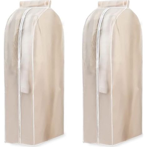 Set mit 2 Hängeaufbewahrungstaschen, 60x30x110 cm, Schutzhülle für Kleidung, Doppelreißverschluss, geschlossener Boden, für den Kleiderschrank (1/5)