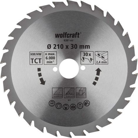 Lame Scie Circulaire WOLFCRAFT 210mm x 30mm 30 Dents (1/5)