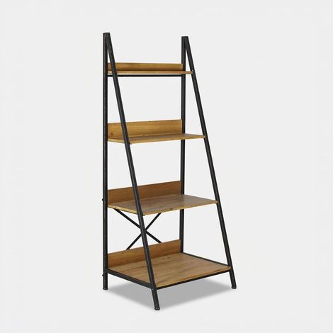 Étagère bibliothèque en métal et bois 4 niveaux Basil