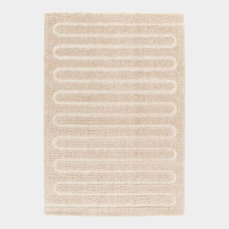 Tapis Zig-Zag caramel - Motif en relief & velours doux - 200 x 290 cm