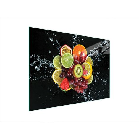 Planche à découper en verre 40x30 fruits