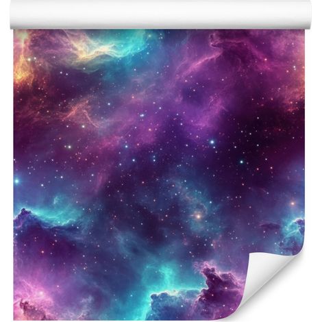 Aquarell-Galaxy-Tapete Lila, Blau und Pflaume 50x1000 cm (1/5)