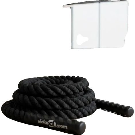 Cuerda de combate, 6 m de longitud, material de poliéster resistente, verde militar. (1/2)