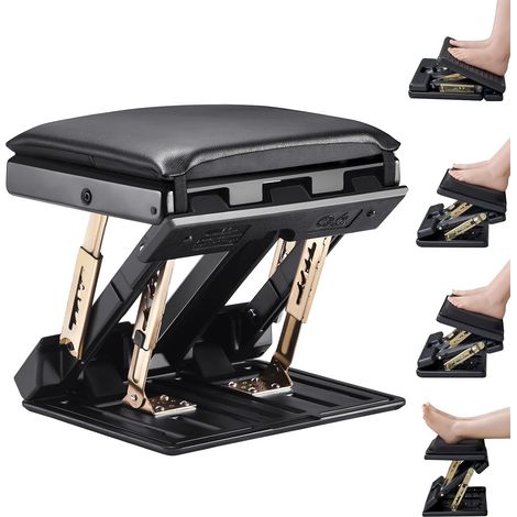 Repose Pied Bureau, Repose Pieds Réglable avec Surface Massante, Coussin Moelleux, 4 Niveaux de Hauteur (1/5)