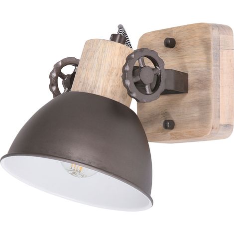 Mexlite - spot - Gearwood - anthrazit - metall gummibaumholz -