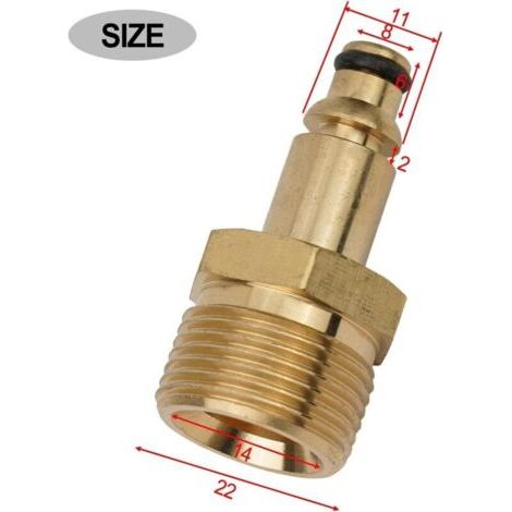 Raccordo per tubo flessibile per idropulitrice ad alta pressione, in ottone massiccio, adattatore M22, strumento di conversione a connessione rapida, adattatore per tubo flessibile con diametro intern