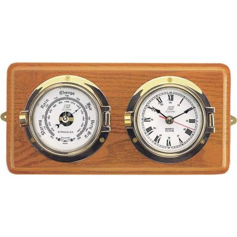 Reloj Plastimo 4 inch clock and barometer set cuarzo latón