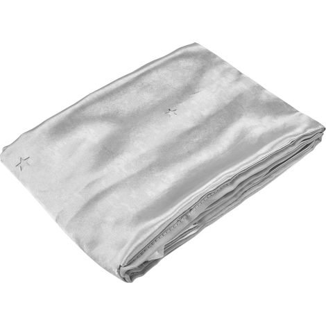 Rideau occultant double paroi respirante en polyester naturel, gris, idéal pour chambre, salon ou salle de classe. (1/5)
