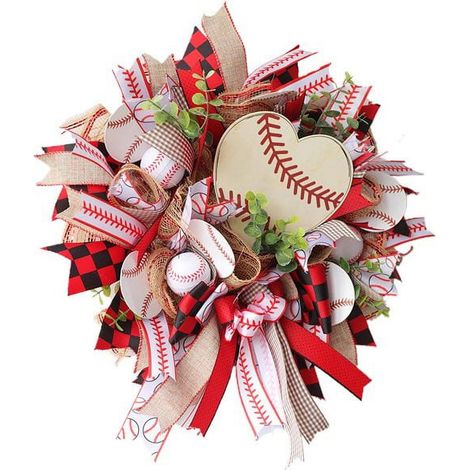 Guirlande Porte - Guirlande Circulaire Base-ball - Décoration Intérieure Extérieure - Pour Porte D'Entrée Cheminée Arche De Mariage - 1 Pièce (1/5)